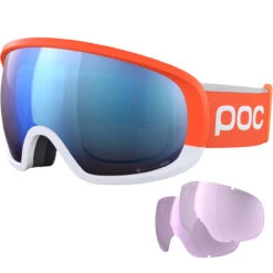 POC Fovea Mid Clarity Comp+ Flo Orange/hydro White/spektris Blue + 2 Lenti Di Riserva