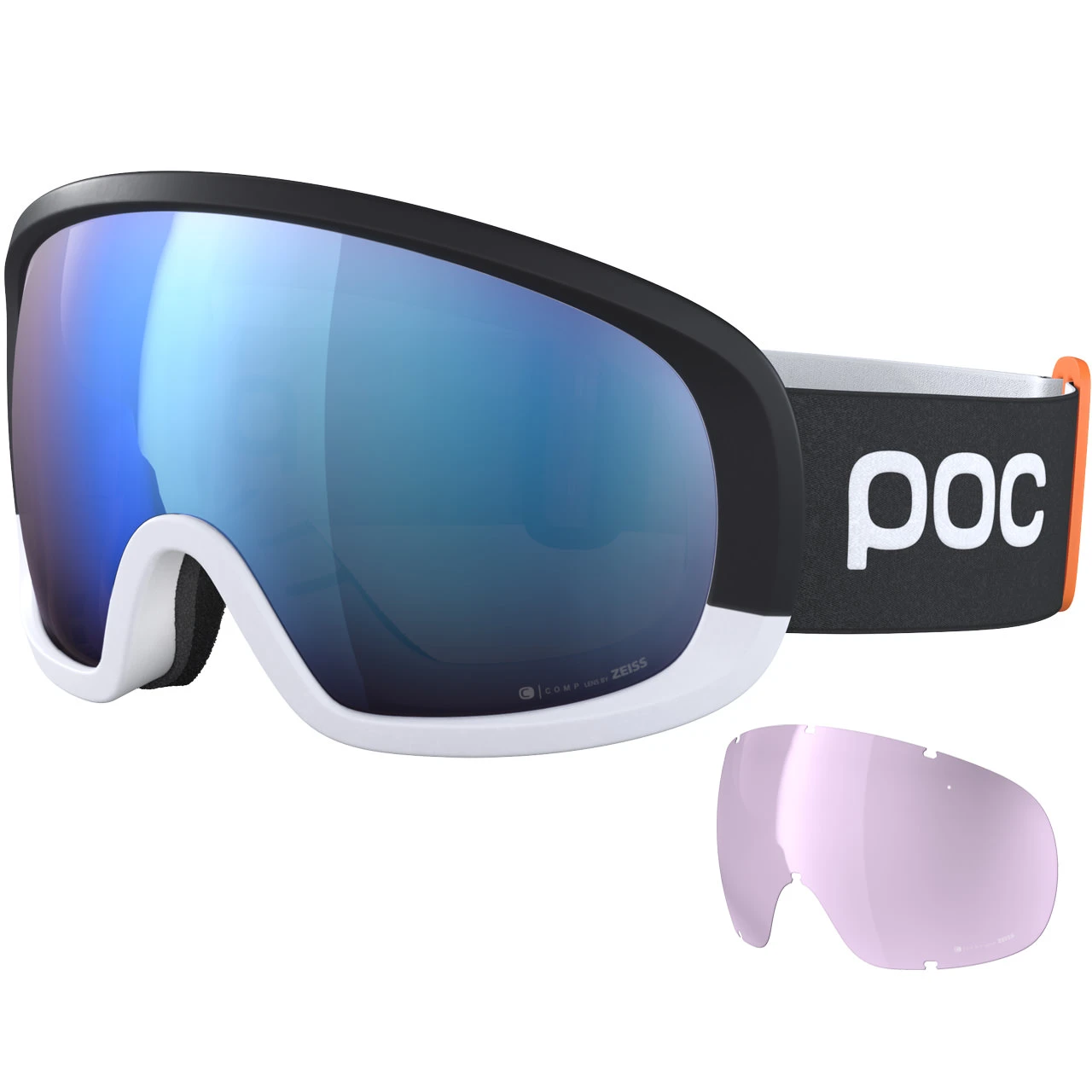 POC Fovea Mid Clarity Comp Ura Black/hydro White/spektris Blue + Lente Di Riserva 3 POC Fovea Mid Clarity Comp Ura Black/hydro White/spektris Blue + Lente Di Riserva