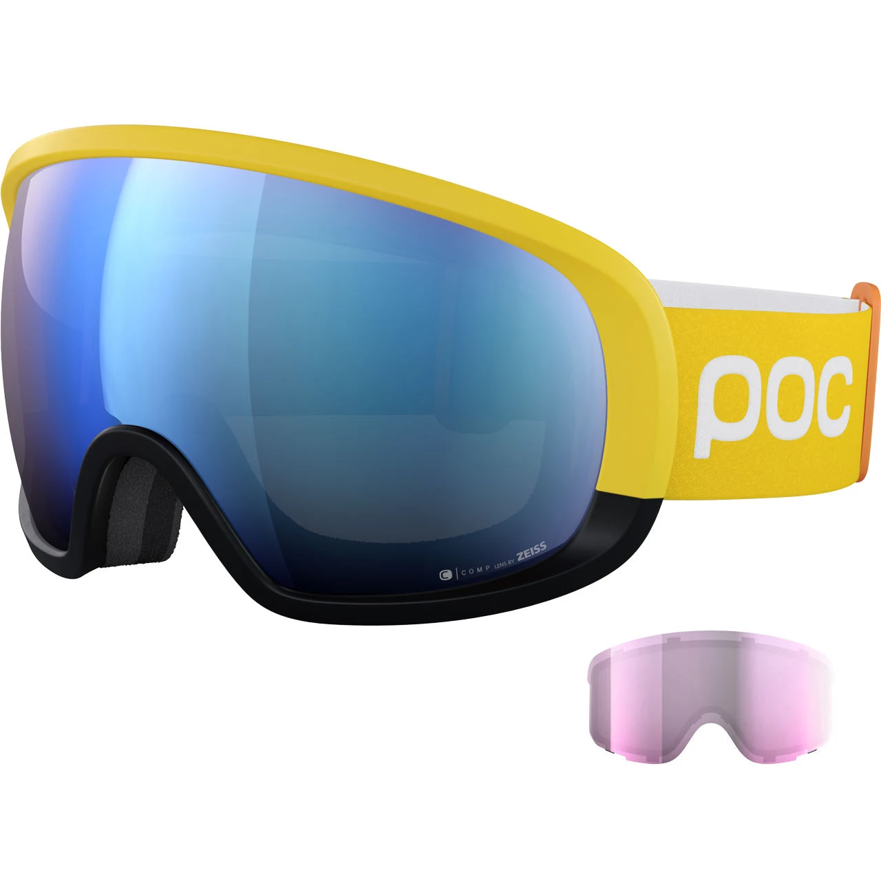 POC Fovea Clarity Comp Aventurine Yellow/uranium Black/spektris Blue + Lente Di Riserva 3 POC Fovea Clarity Comp Aventurine Yellow/uranium Black/spektris Blue + Lente Di Riserva