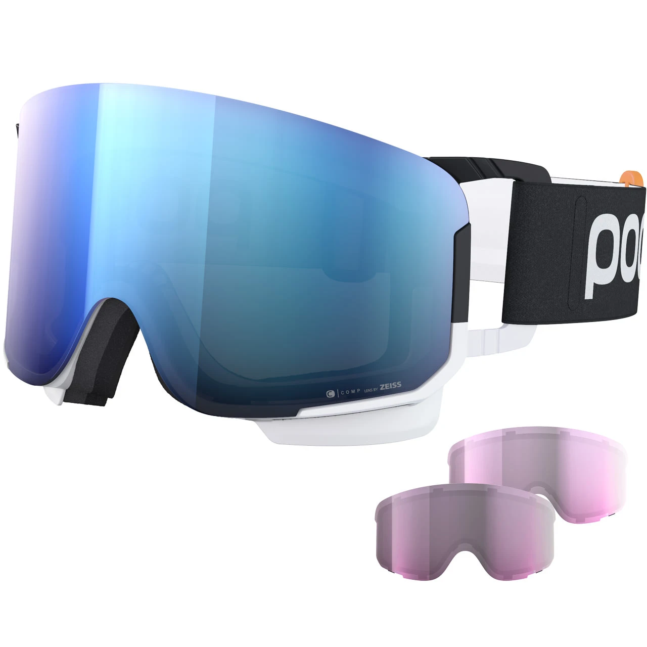 POC Nexal Clarity Comp + Uranium Black/hydrogen White/spektris Blue + 2 Lenti Di Riserva 3 POC Nexal Clarity Comp + Uranium Black/hydrogen White/spektris Blue + 2 Lenti Di Riserva