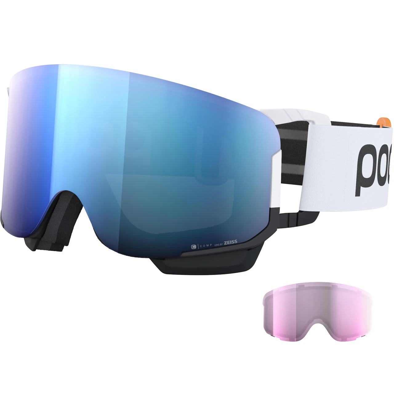 POC Nexal Mid Clarity Comp Hydrogen White/uranium Black/spektris Blue + Lente Di Riserva 3 POC Nexal Mid Clarity Comp Hydrogen White/uranium Black/spektris Blue + Lente Di Riserva